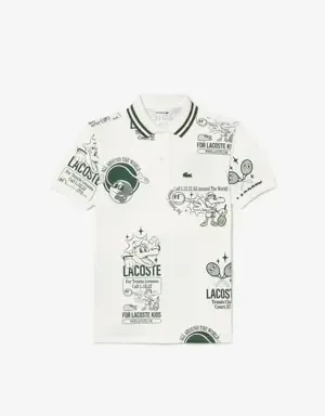 Lacoste Graphic Print Cotton Polo Shirt